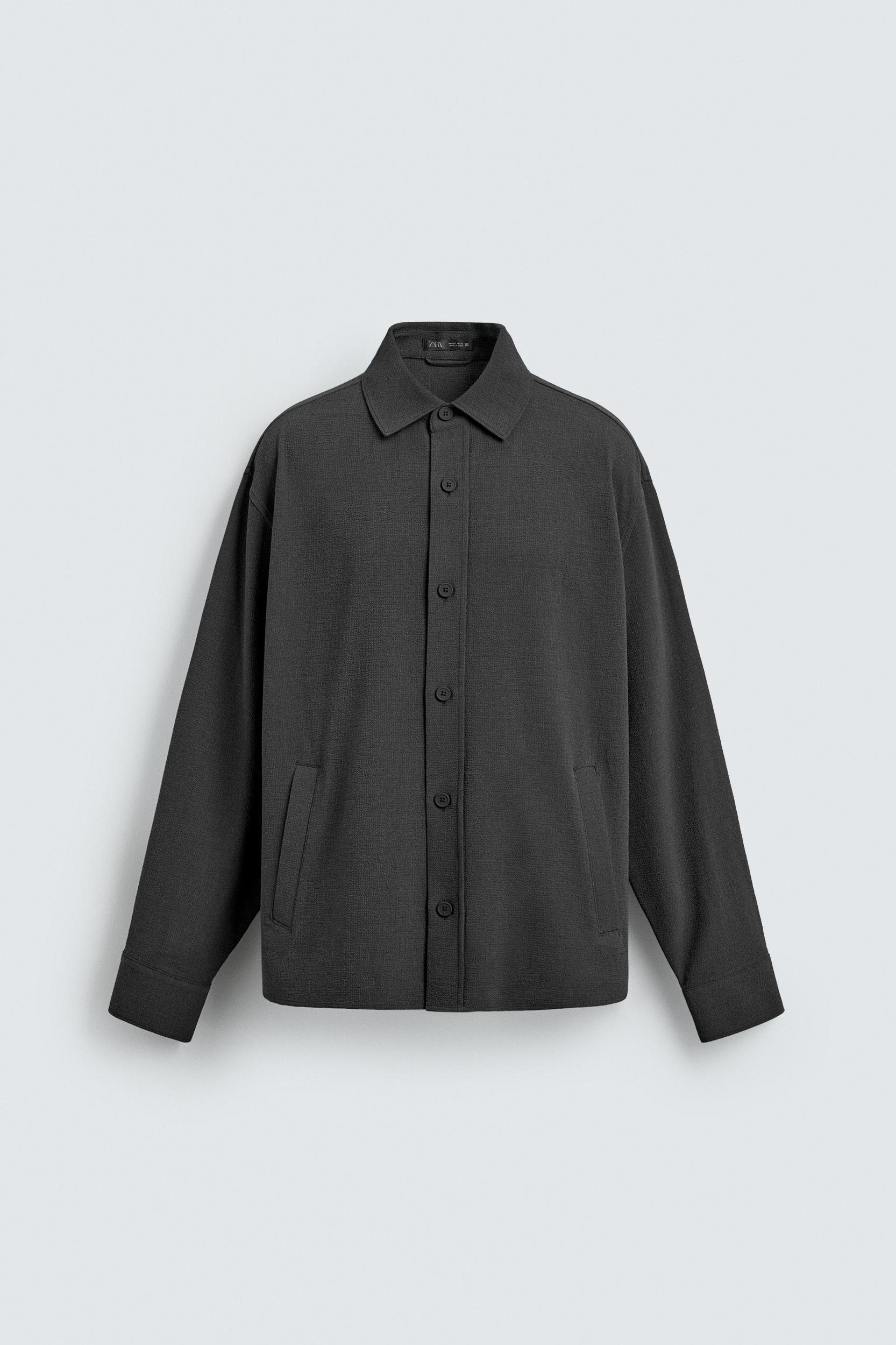 RELAXED FIT IRREGULAR TEXTURE OVERSHIRT Product Image