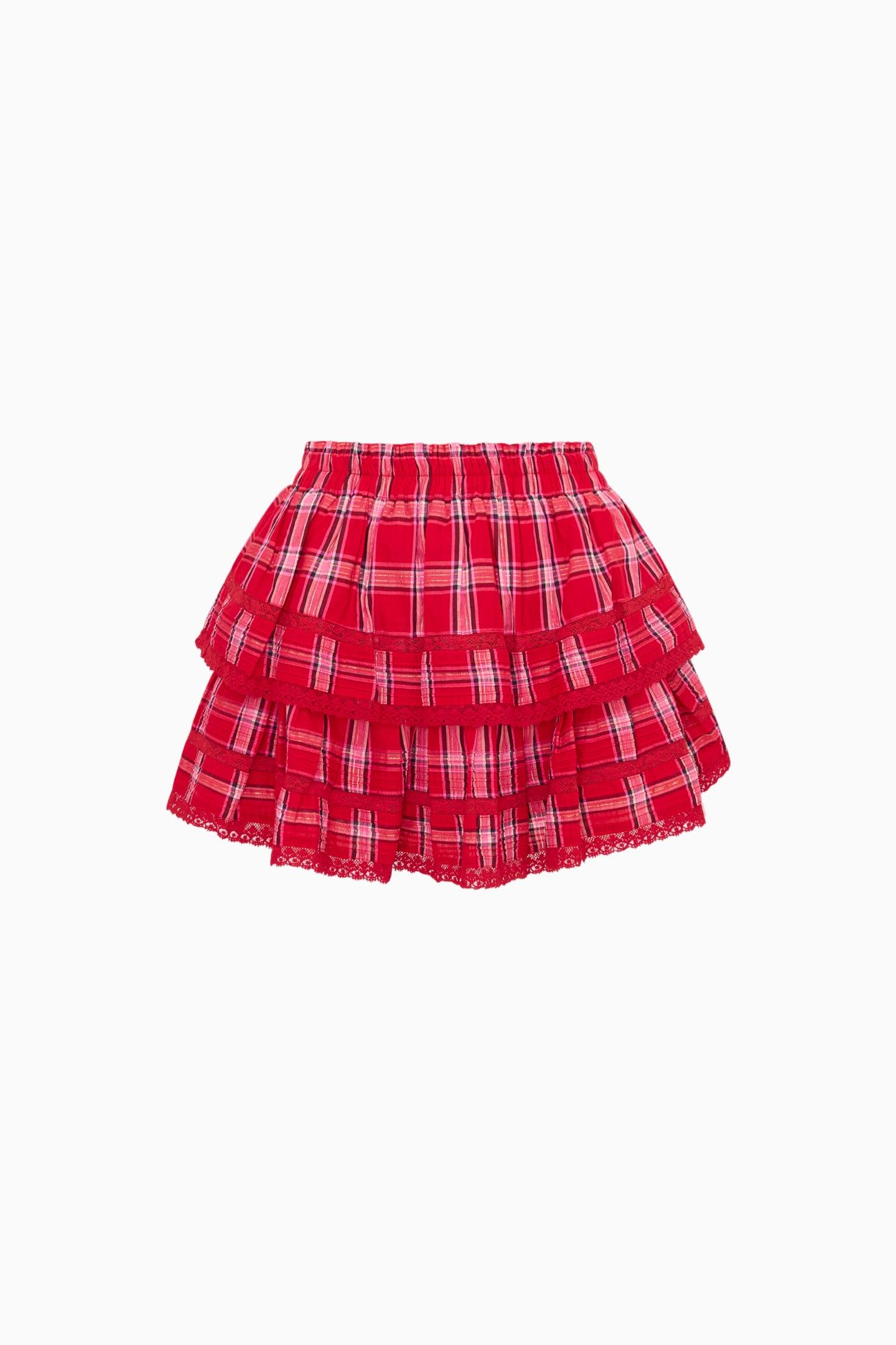 Ruffle Mini Tartan Skirt Product Image