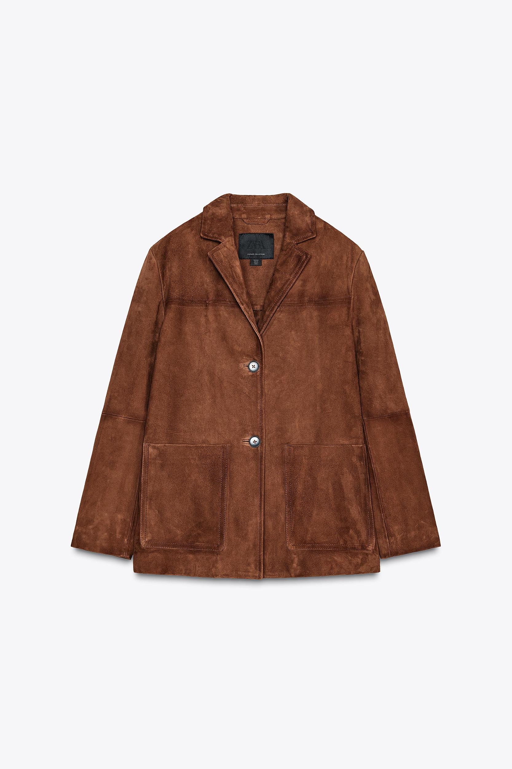 100% SUEDE OVERSIZE BLAZER ZW COLLECTION LIMITED EDITION Product Image