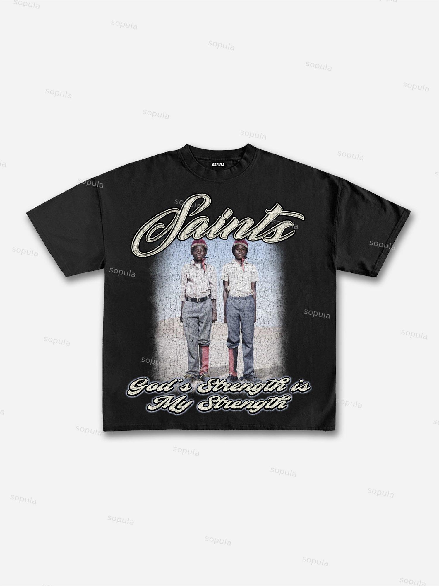 Saints Vintage Character Graphic Cotton T-shirt Product Image