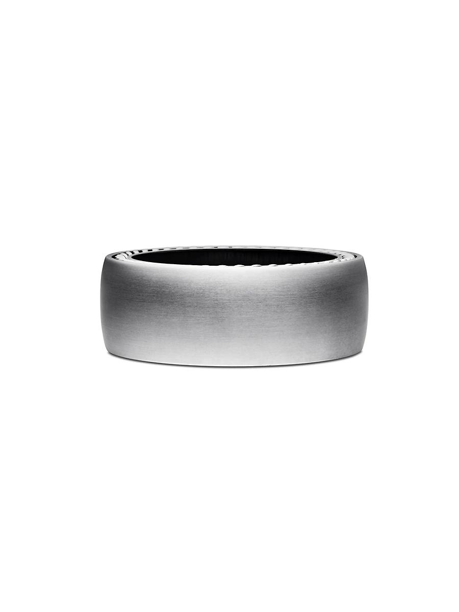 Mens Streamline Band Ring in Grey Titanium, 9MM Product Image