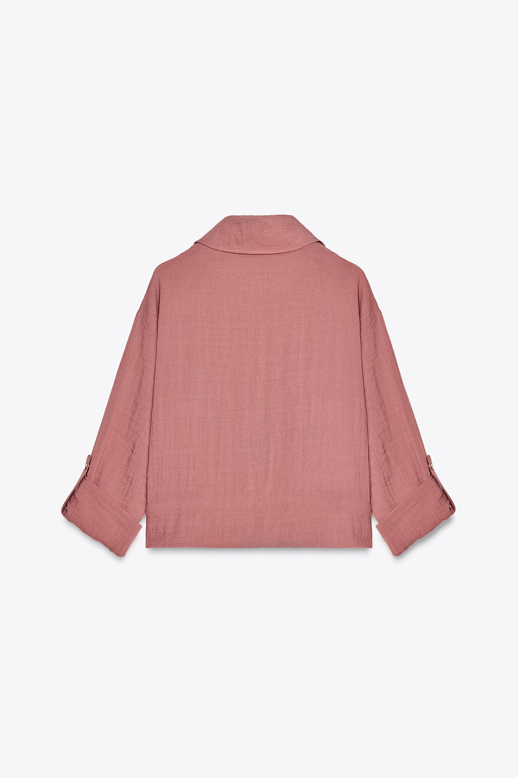 BELTED SLEEVE CROPPED JACKET Product Image