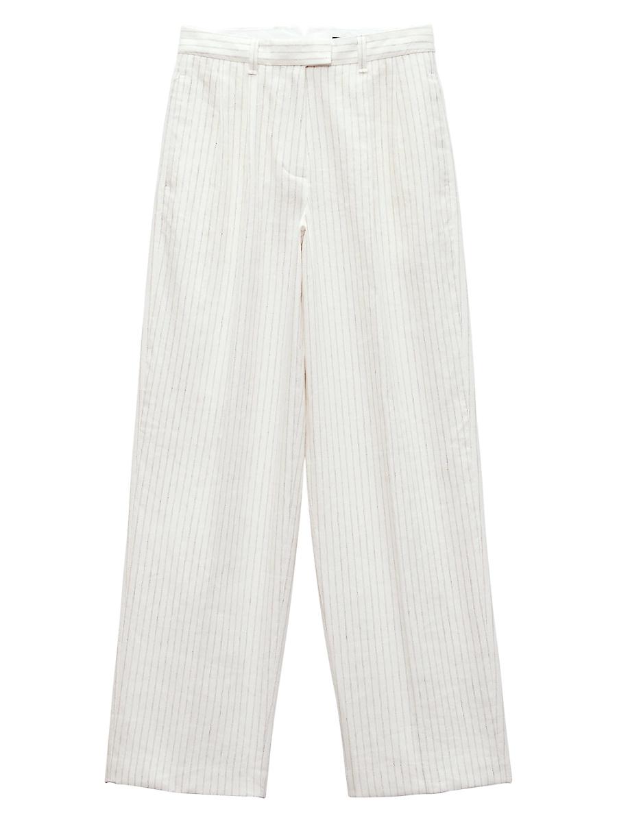 Womens Newman Stripe Cotton-Linen Pants Product Image