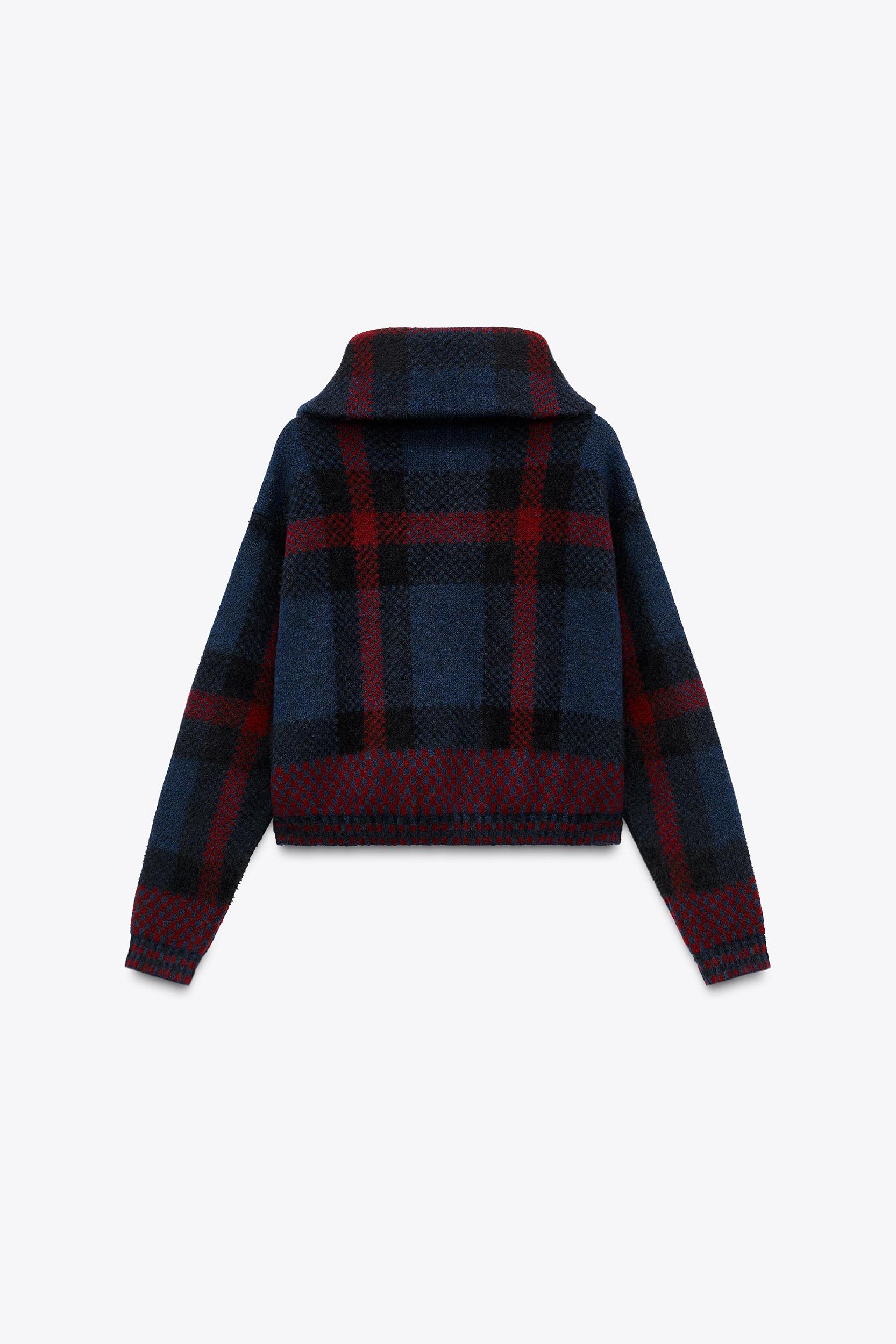 PLAID KNIT JACKET Product Image