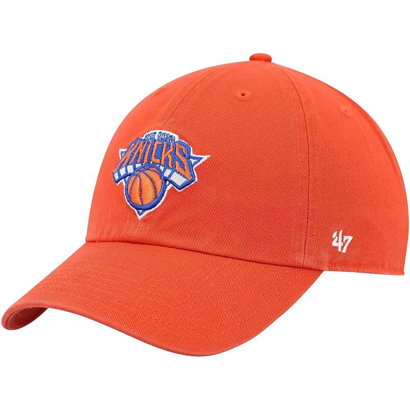 Men's '47 Orange New York Knicks Team Clean Up Adjustable Hat Product Image