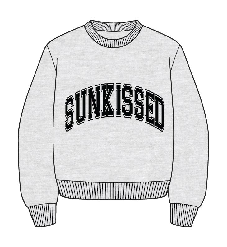 Afternoon Grey Sunkissed Varsity Embroider Sweatshirt Product Image