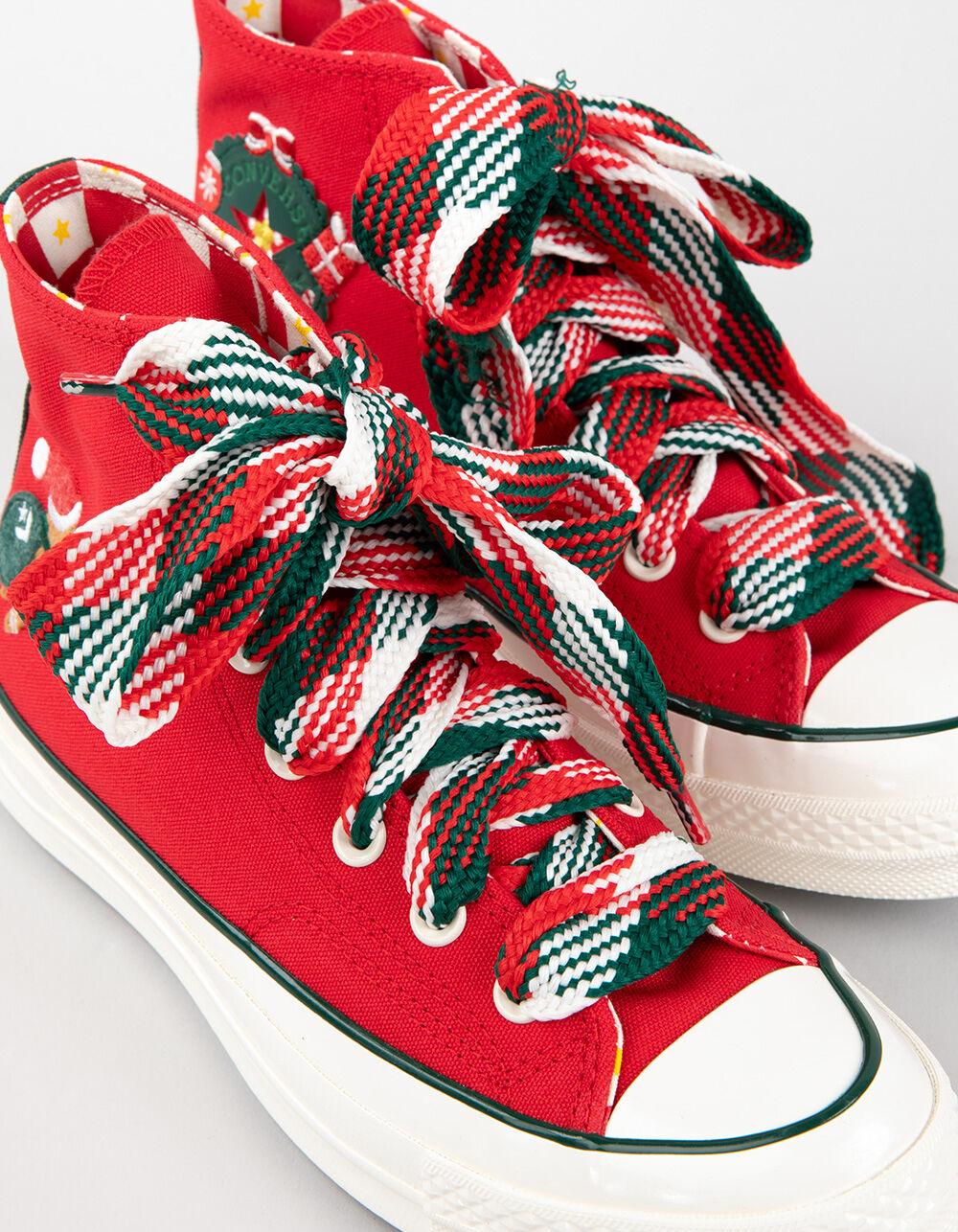 CONVERSE Chuck 70 Christmas High Top Womens Shoes - GREEN Product Image