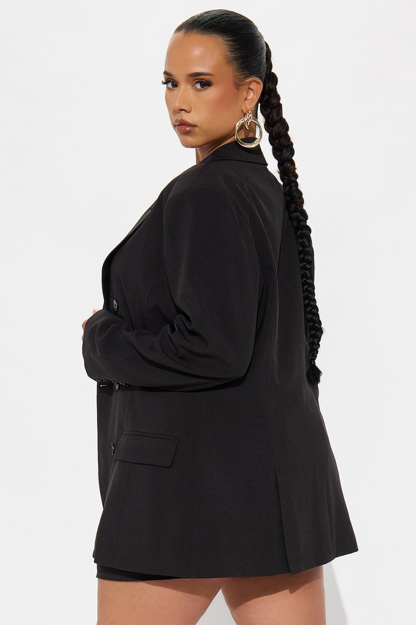 Giselle Double Breasted Hourglass Blazer - Black Female Product Image