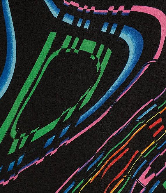 Eva Varro Knit Abstract Swirl Boat Neck 3/4 Sleeve Dropped Shoulder Dress Product Image