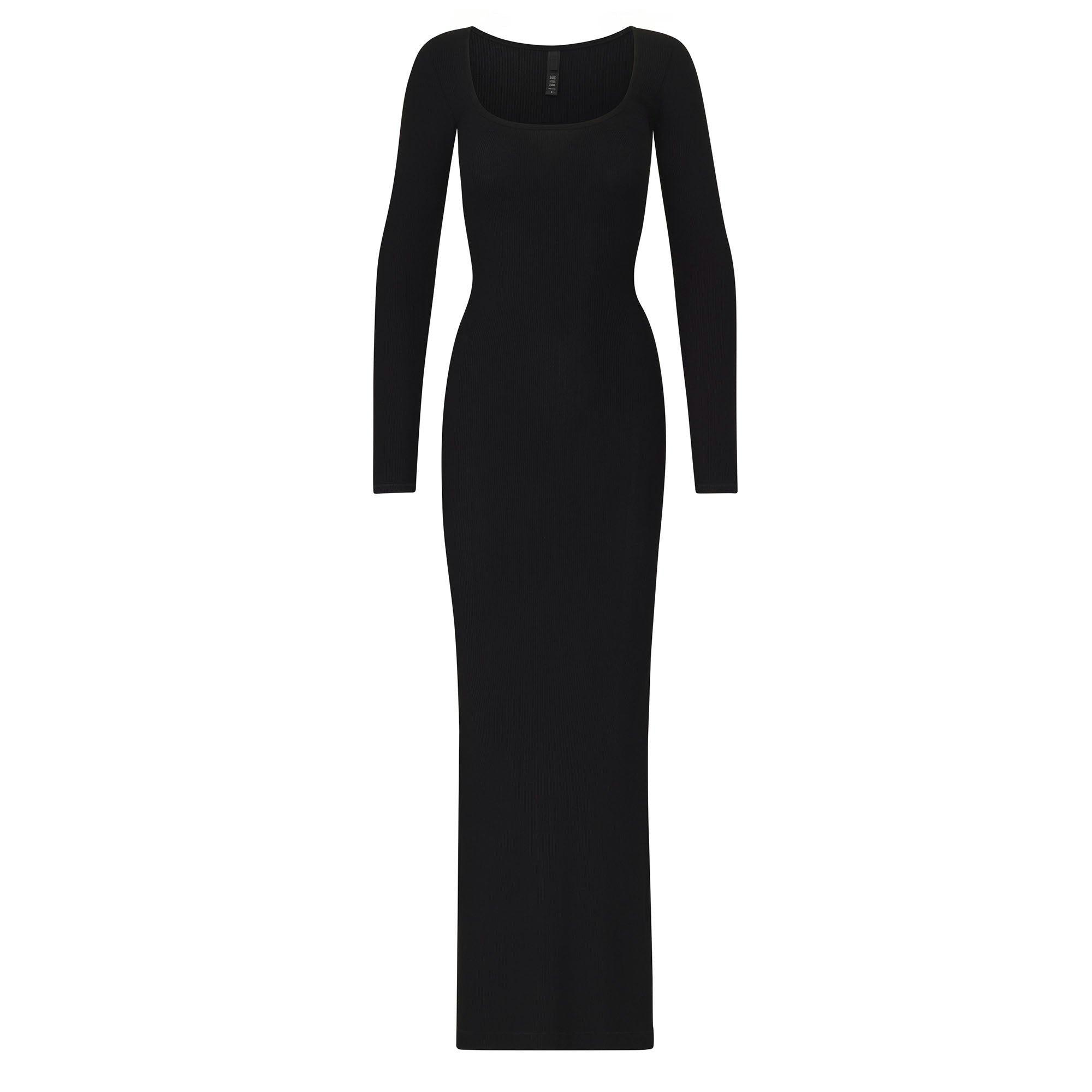 SOFT LOUNGE LONG SLEEVE DRESS | ONYX Product Image