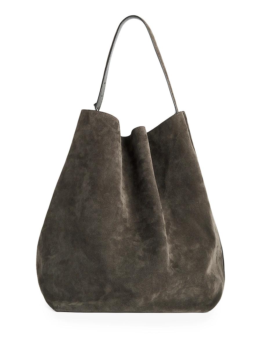 Womens Suede Belted Tote Bag Product Image
