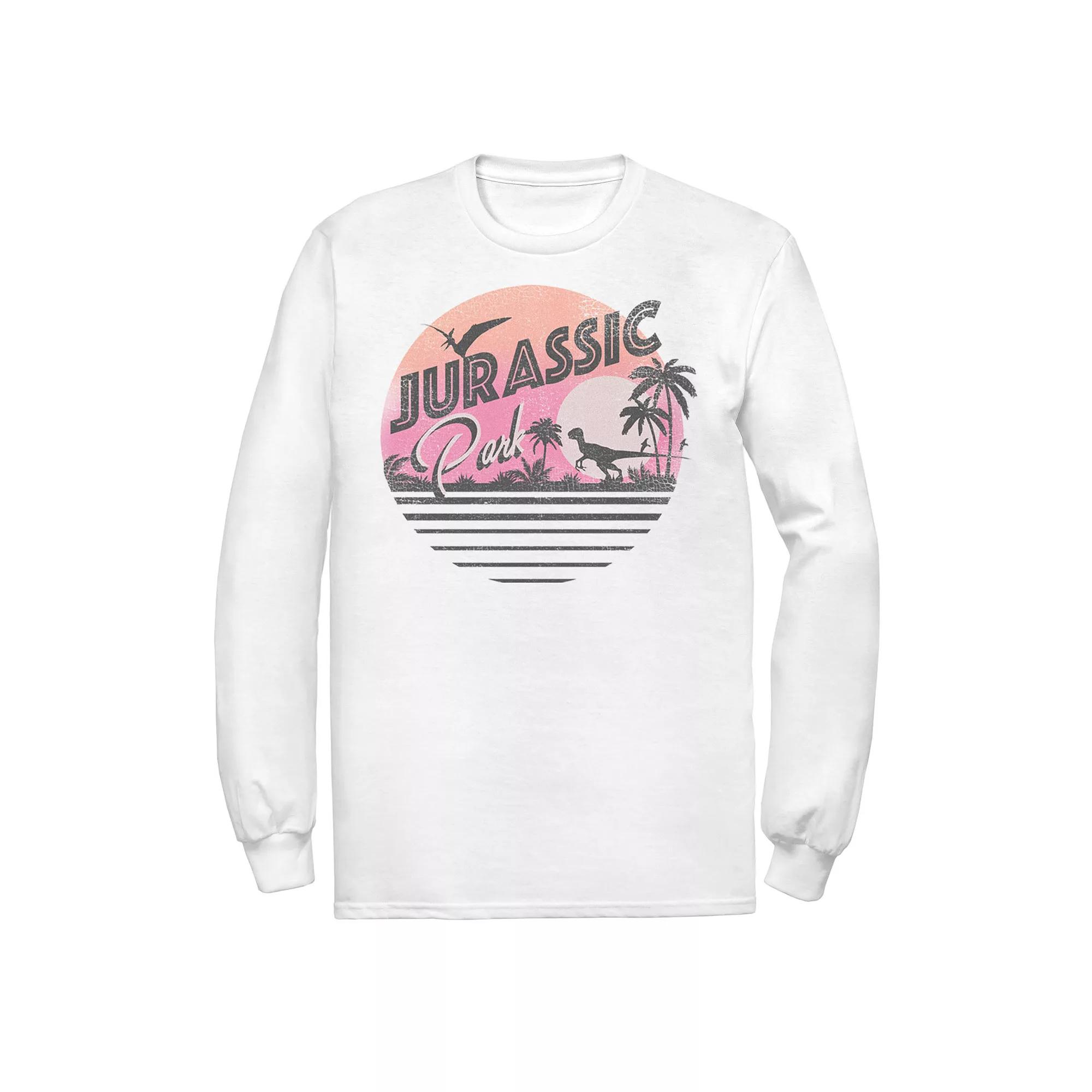 Men's Jurassic Park Pink Gradient Sunset Get Wild Graphic Tee,  Product Image