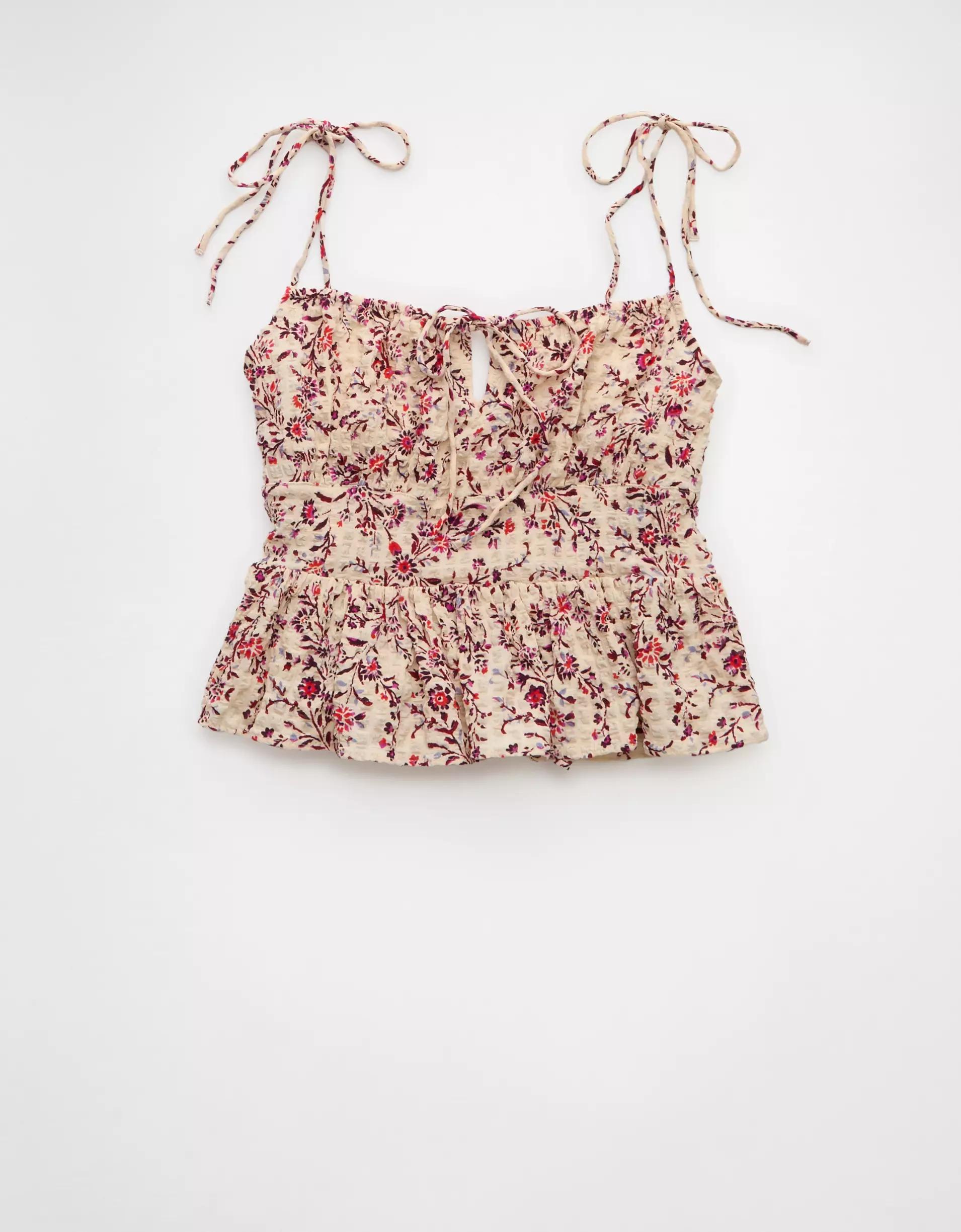 AE Tie Strap Corset Tank Top Product Image