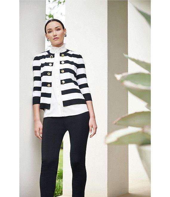 Ming Wang Deco Stretch Crepe Back Slit Hem Pull-On Pants Product Image