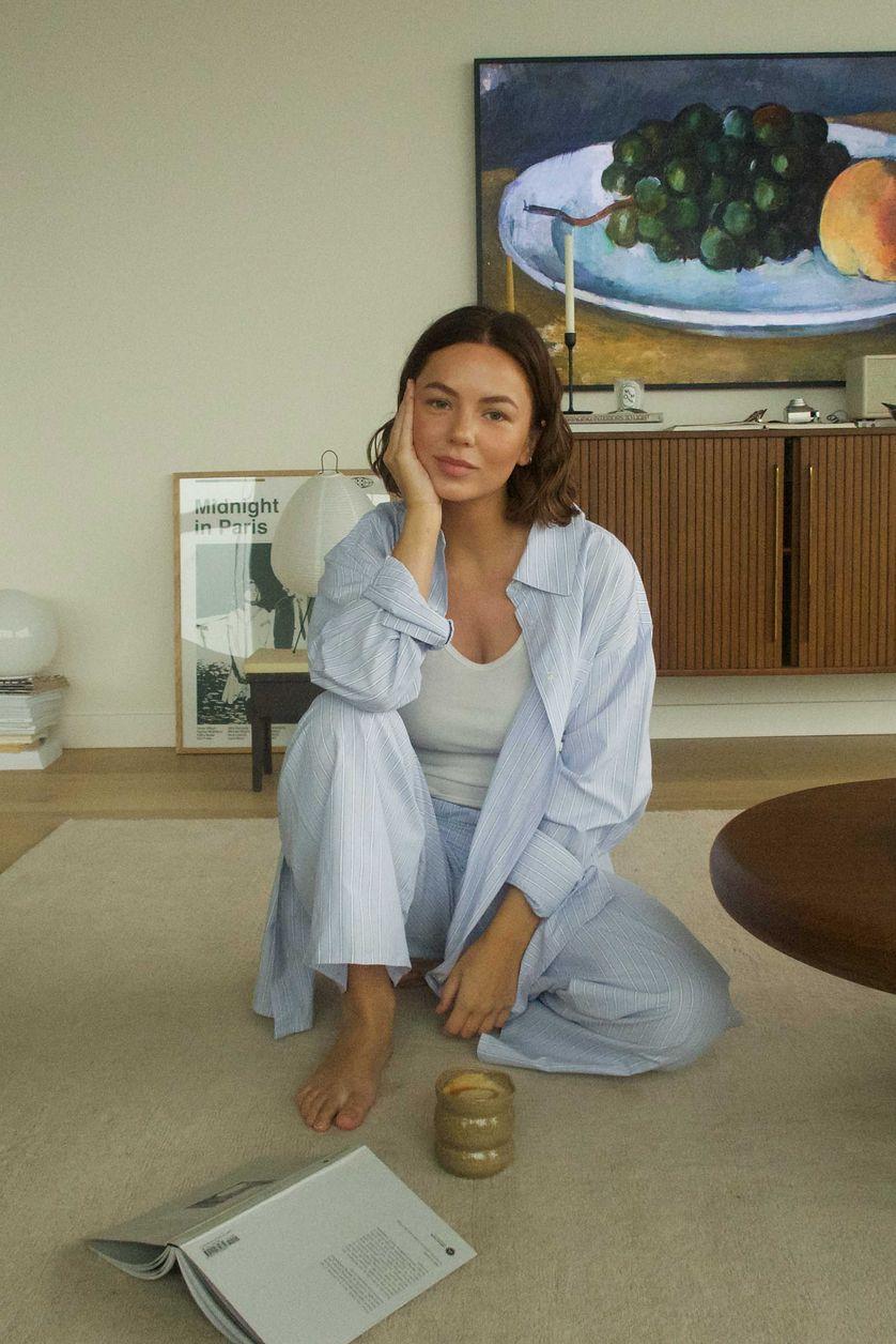 Elastic Waist Striped Trousers Product Image