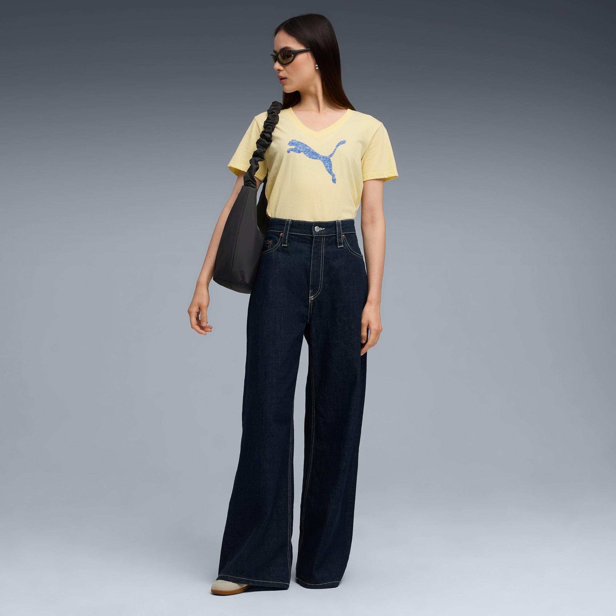 PUMA Graphic Pebble V-Neck T-Shirt Women Product Image