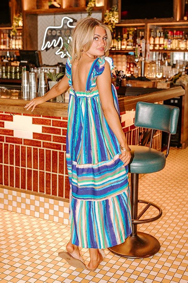 Hit Remix Stripe Midi In Royal Blue Product Image