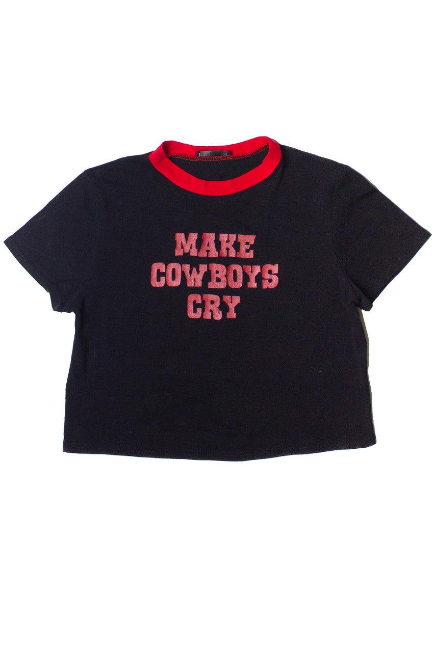 Make Cowboys Cry Crop Ringer Tee Product Image