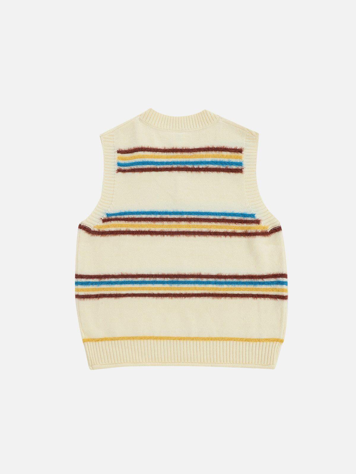 Aelfric Eden Stripe V-Neck Sweater Vest Product Image