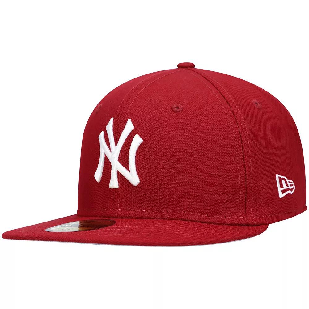 Men's New Era Cardinal New York Yankees Logo White 59FIFTY Fitted Hat, Size: 6 7/8, Red Product Image