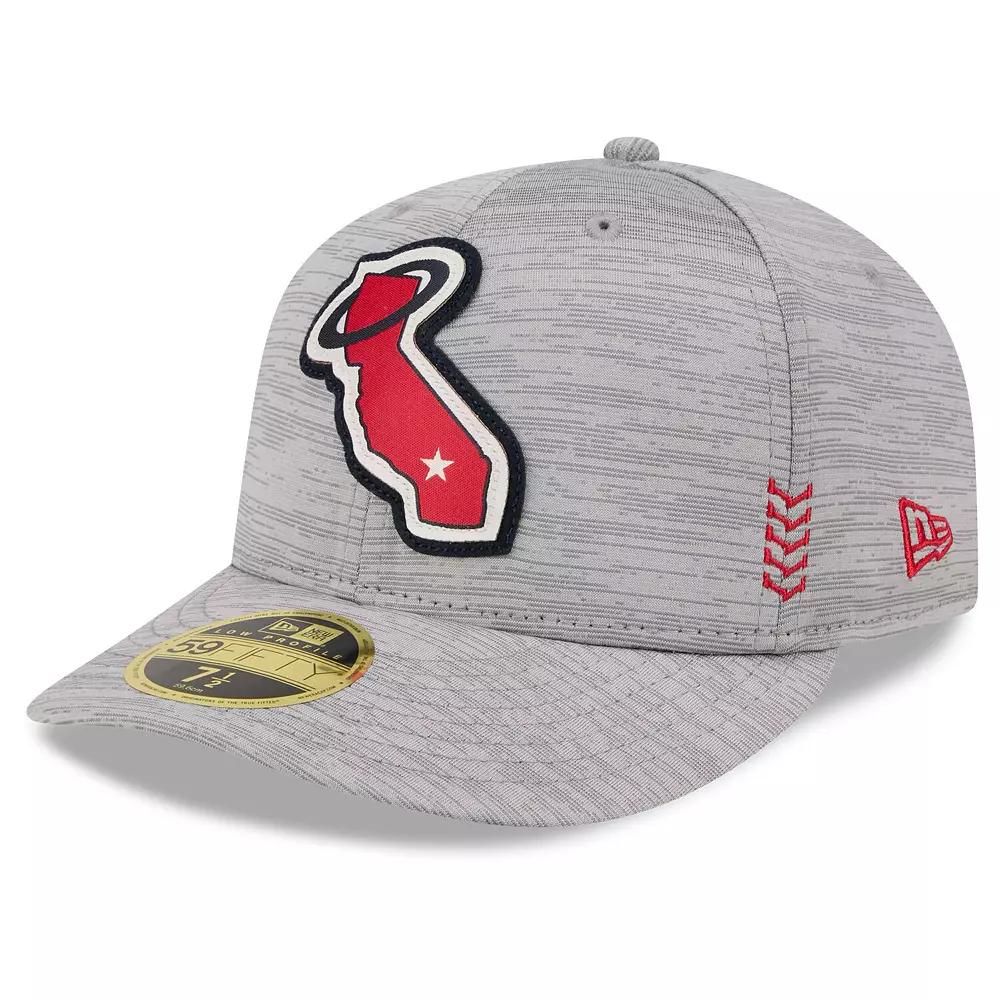 Men's New Era Gray Los Angeles Angels 2024 Clubhouse Low Profile 59FIFTY Fitted Hat,  Product Image