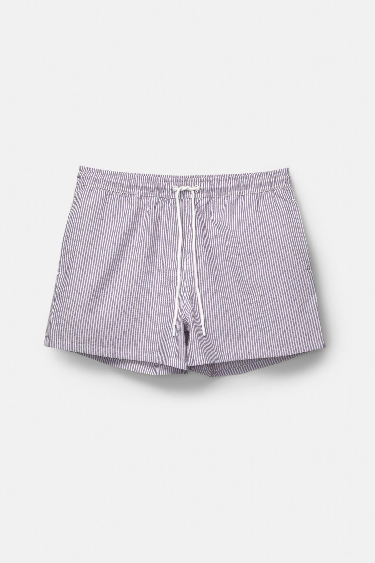 Striped seersucker swimming trunks Product Image