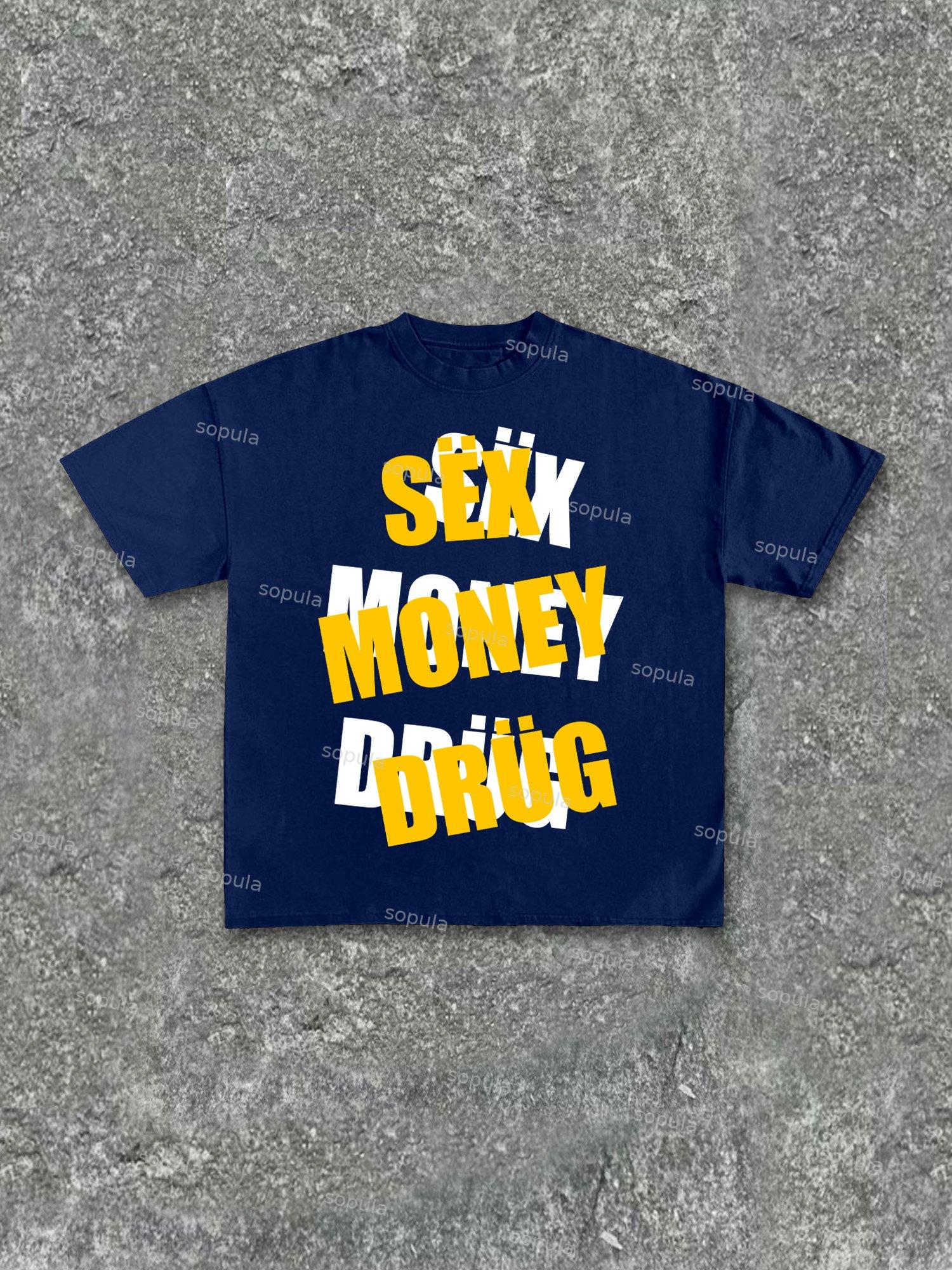 Sex Money Drug Cotton T-shirt Product Image