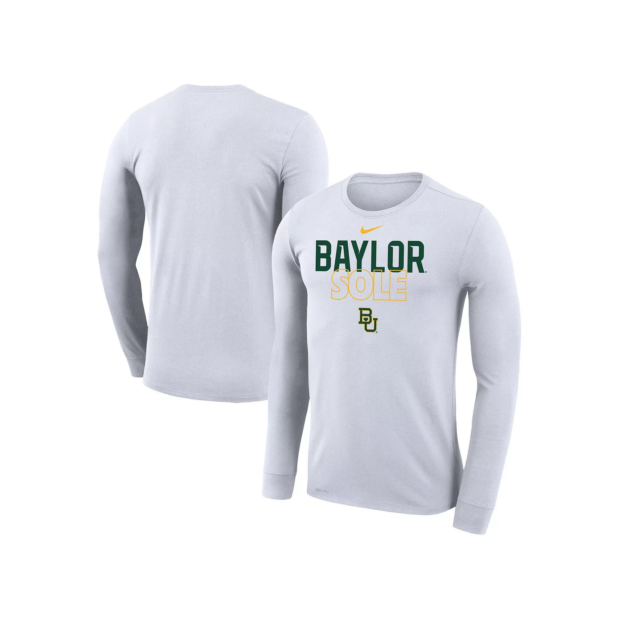 Nike White Baylor Bears 2023 On Court Bench Long Sleeve T-Shirt, Mens Product Image