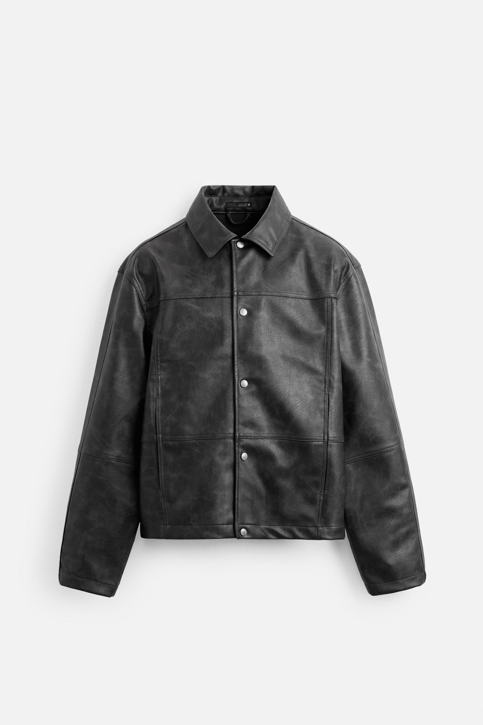 FAUX LEATHER WASHED JACKET Product Image