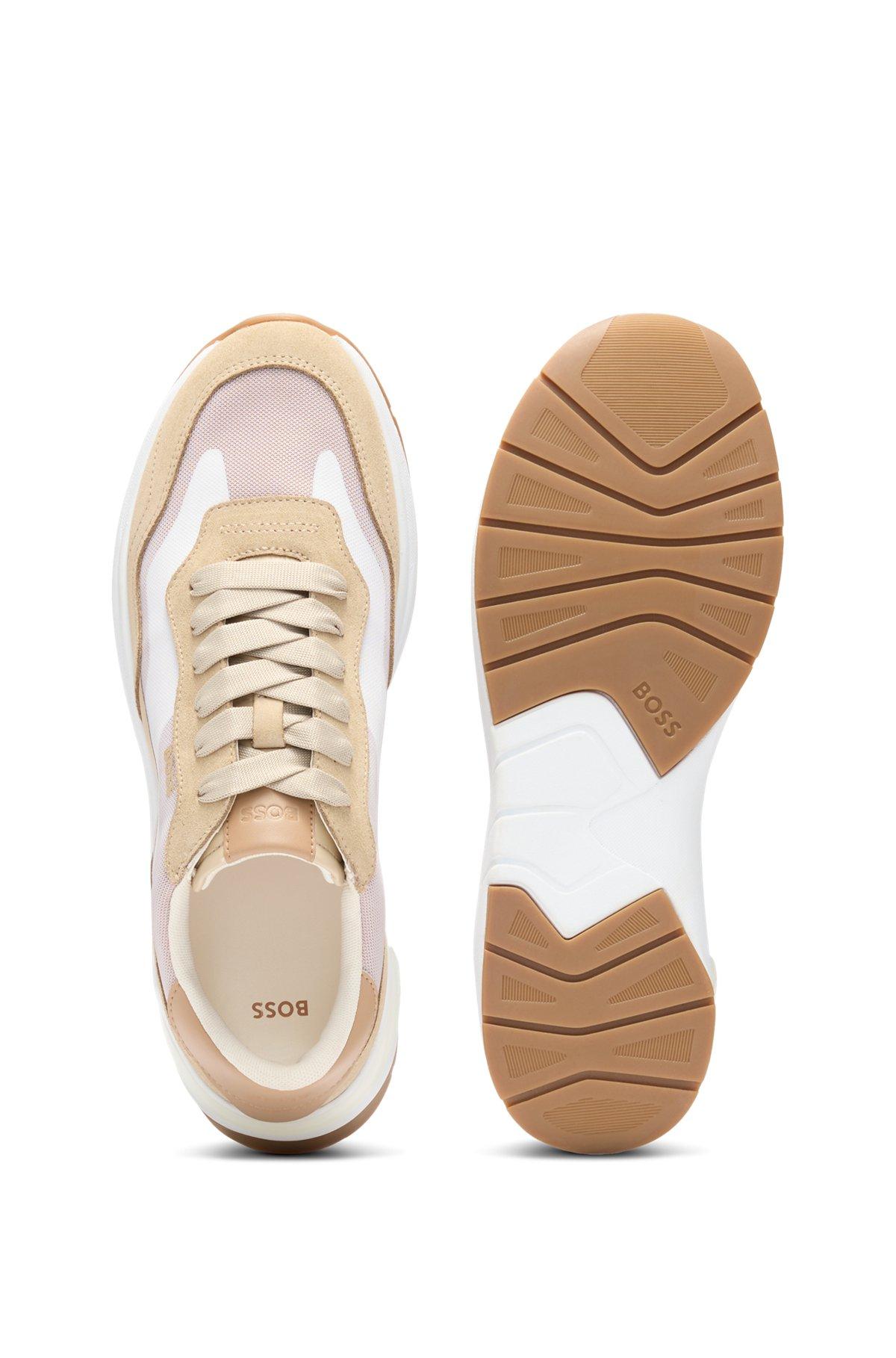 Running-inspired trainers with suede and mesh Product Image