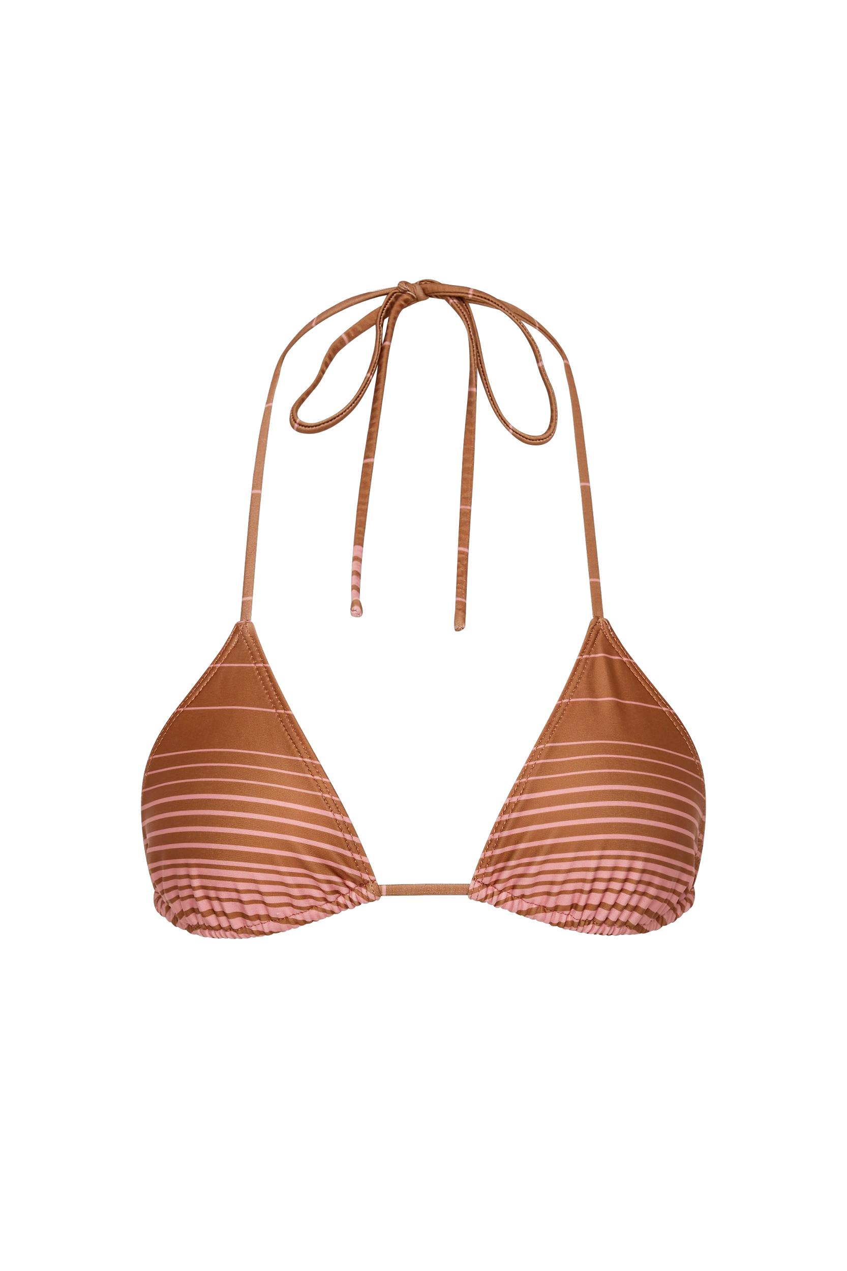 Bebe Bikini Bottom Accordion Stripe Puce Fawn - Final Sale Product Image