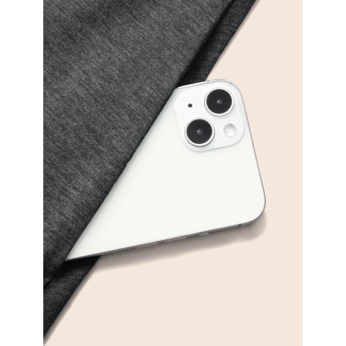 Plus Size Solid Heart Neckline Ruched Dress DarkSlateGray Women Casual Gathered Heart neckline Short sleeve Curvy BloomChic 18-20/2X Product Image