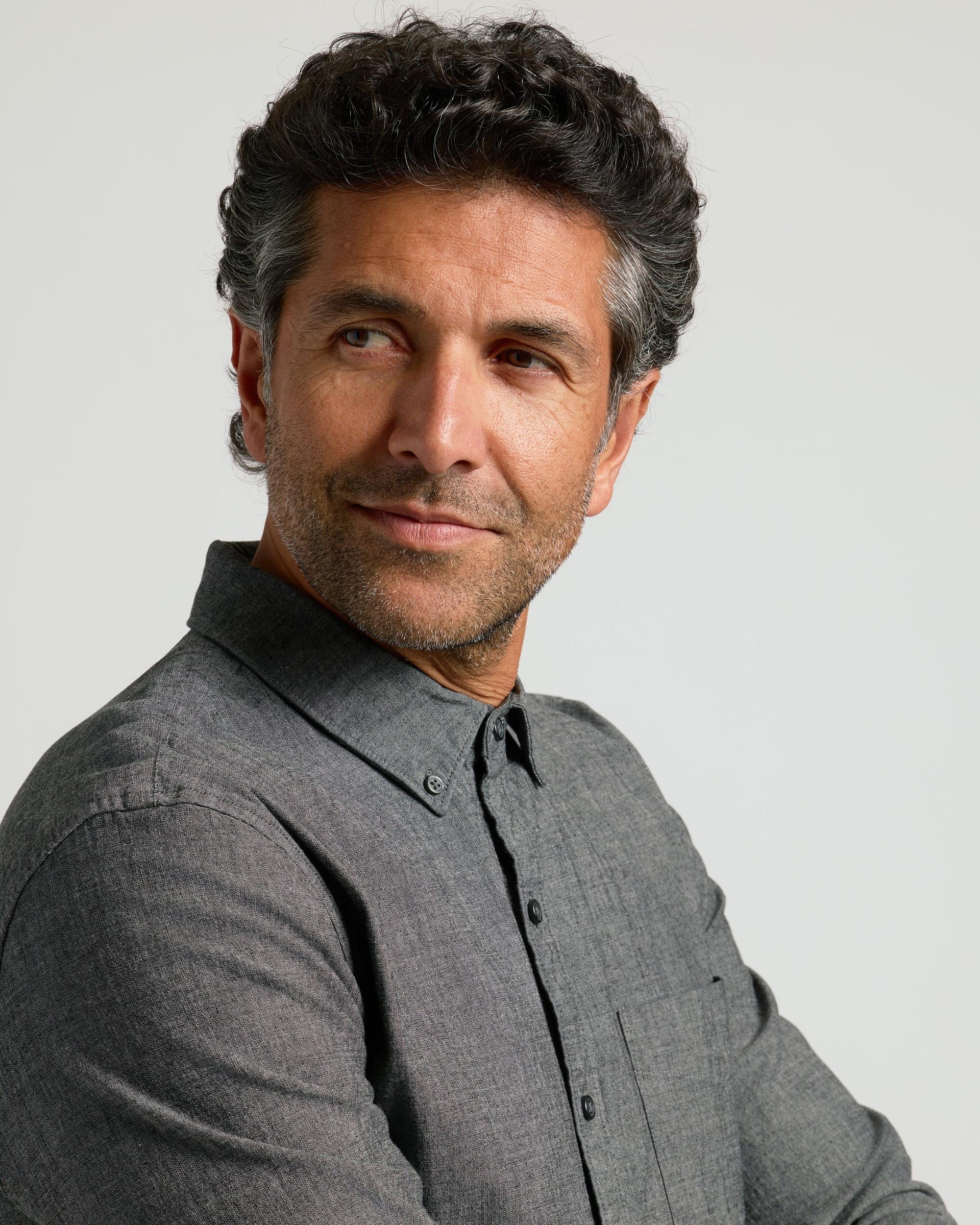 Black Wash Long Sleeve Chambray Shirt Product Image