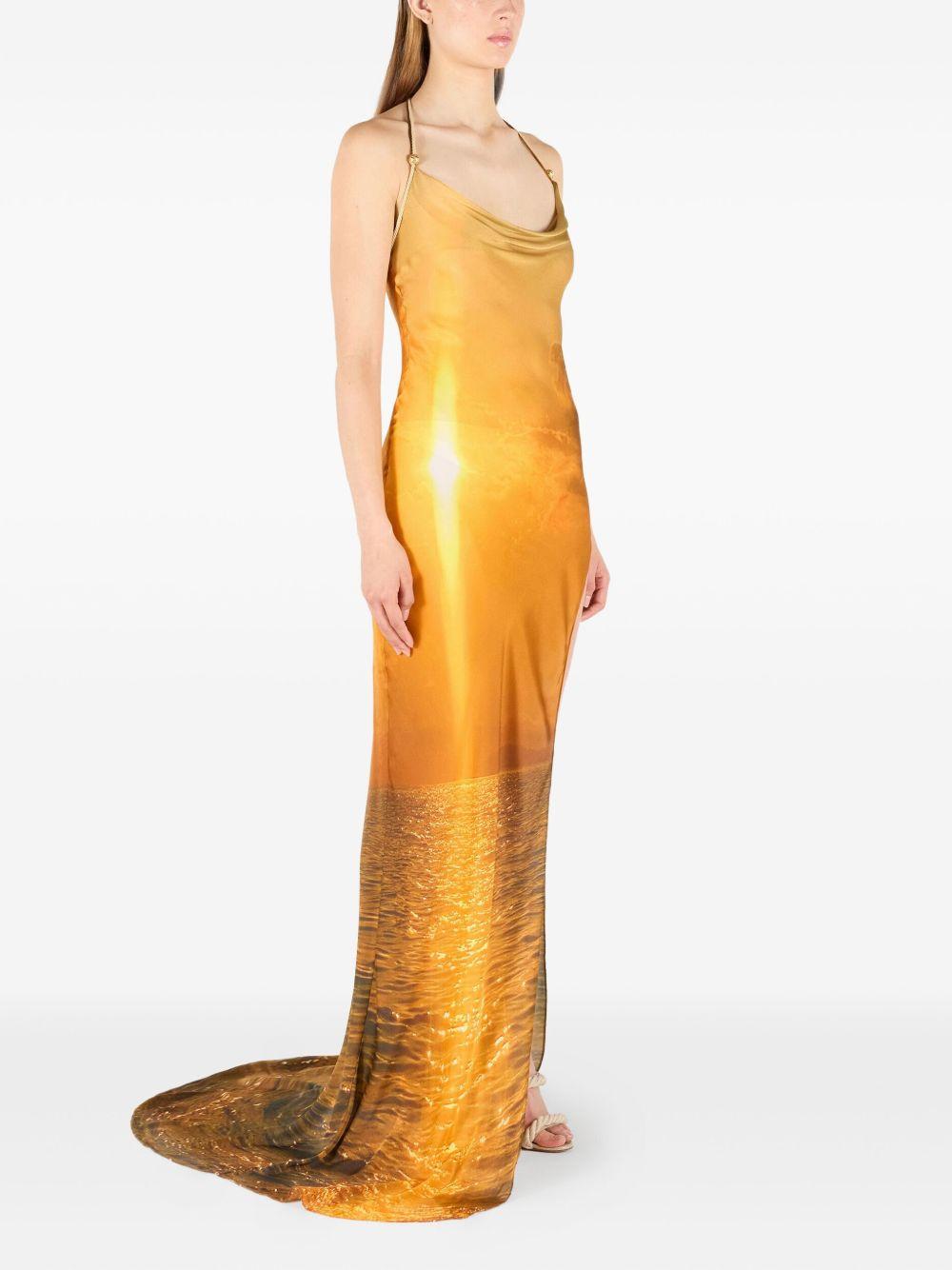sunset-print maxi dress Product Image