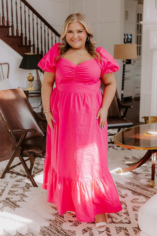 Sweet Serendipity Maxi Dress in Hot Pink Curves Product Image