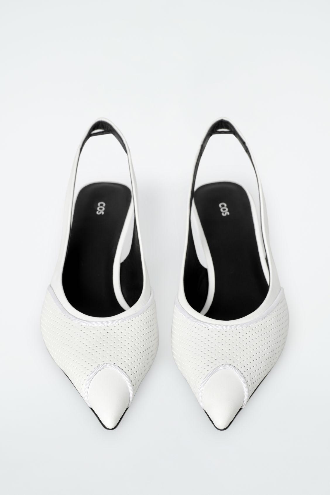 PERFORATED LEATHER SLINGBACK HEELS Product Image