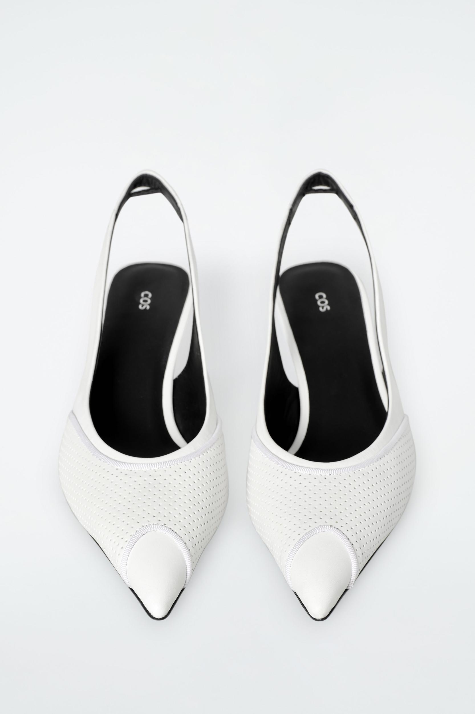 PERFORATED LEATHER SLINGBACK HEELS Product Image