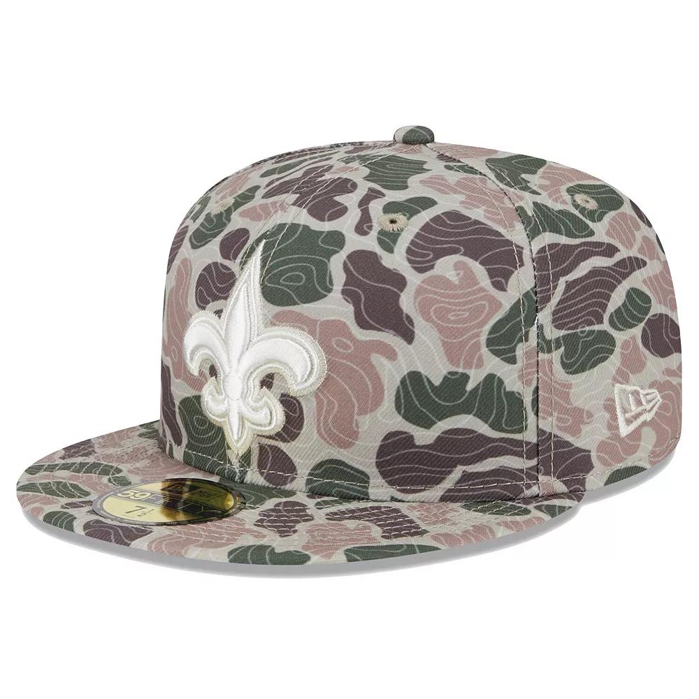 Men's New Era  New Orleans Saints Geo Camo 59FIFTY Fitted Hat, Size: 7, Green Product Image