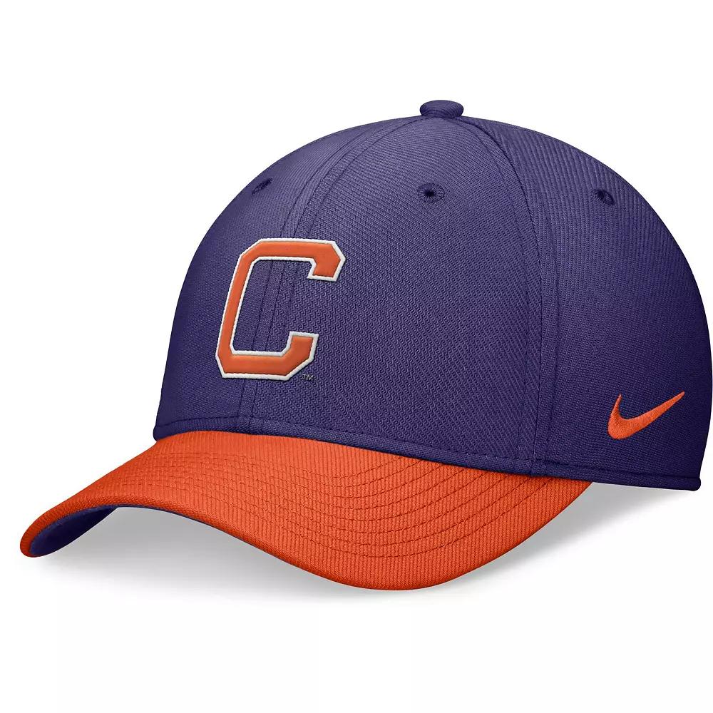 Men's Nike Purple/Orange Clemson Tigers Rise Swoosh Flex Hat, Size: Medium/Large Product Image