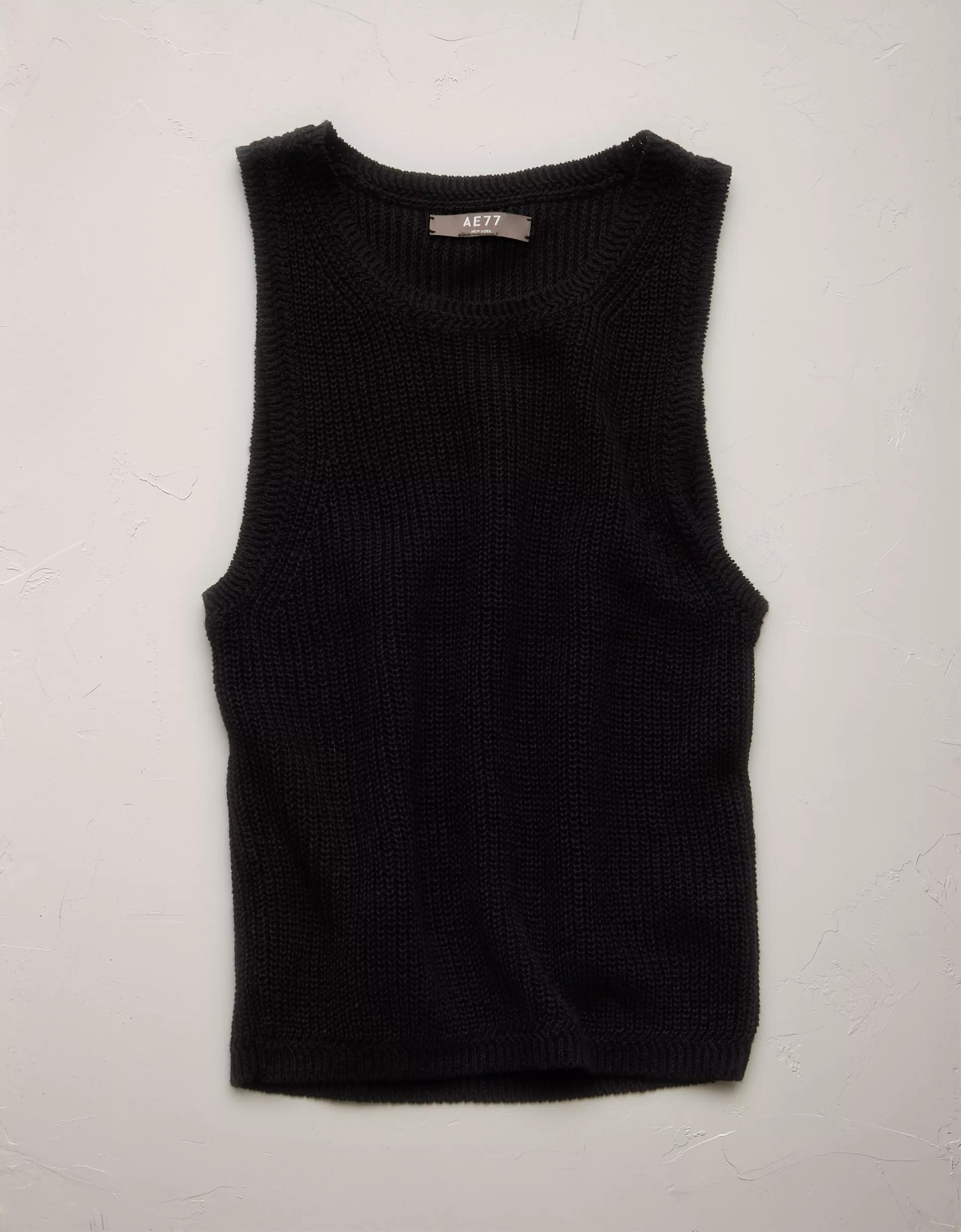 AE77 Premium Linen Sweater Tank Top Product Image