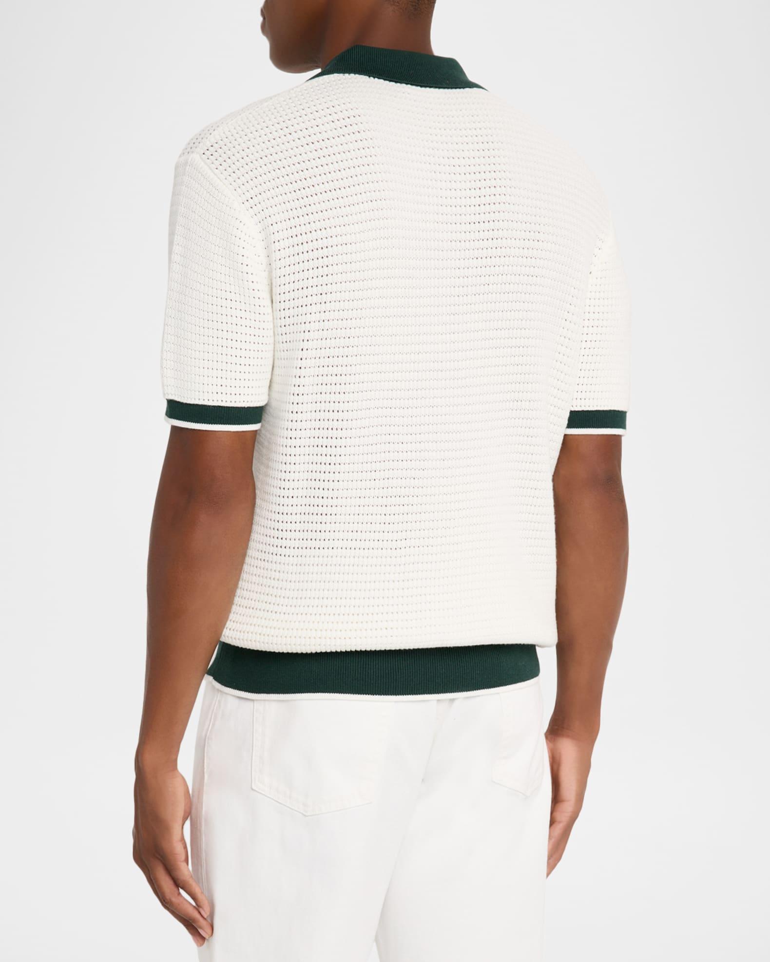 Men's Vidal Contrast-Trim Cotton Crochet Polo Shirt Product Image