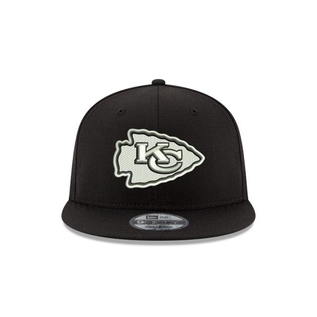Kansas City Chiefs Black and White 9FIFTY Snapback Hat Male Product Image