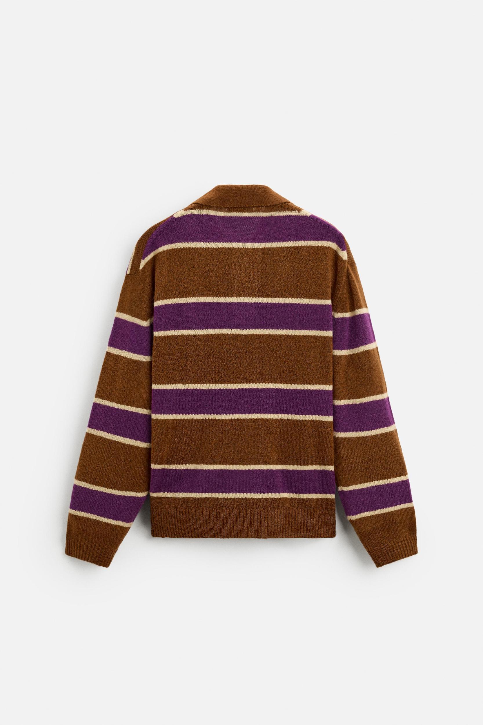 STRIPED KNIT POLO Product Image