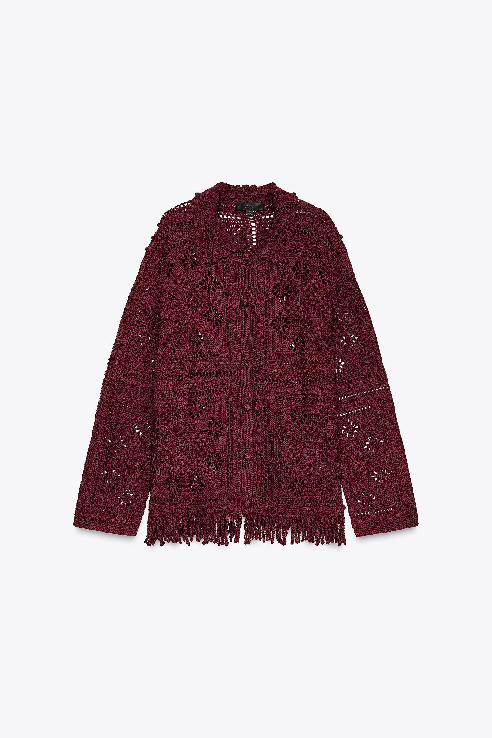 CROCHET KNIT CARDIGAN Product Image