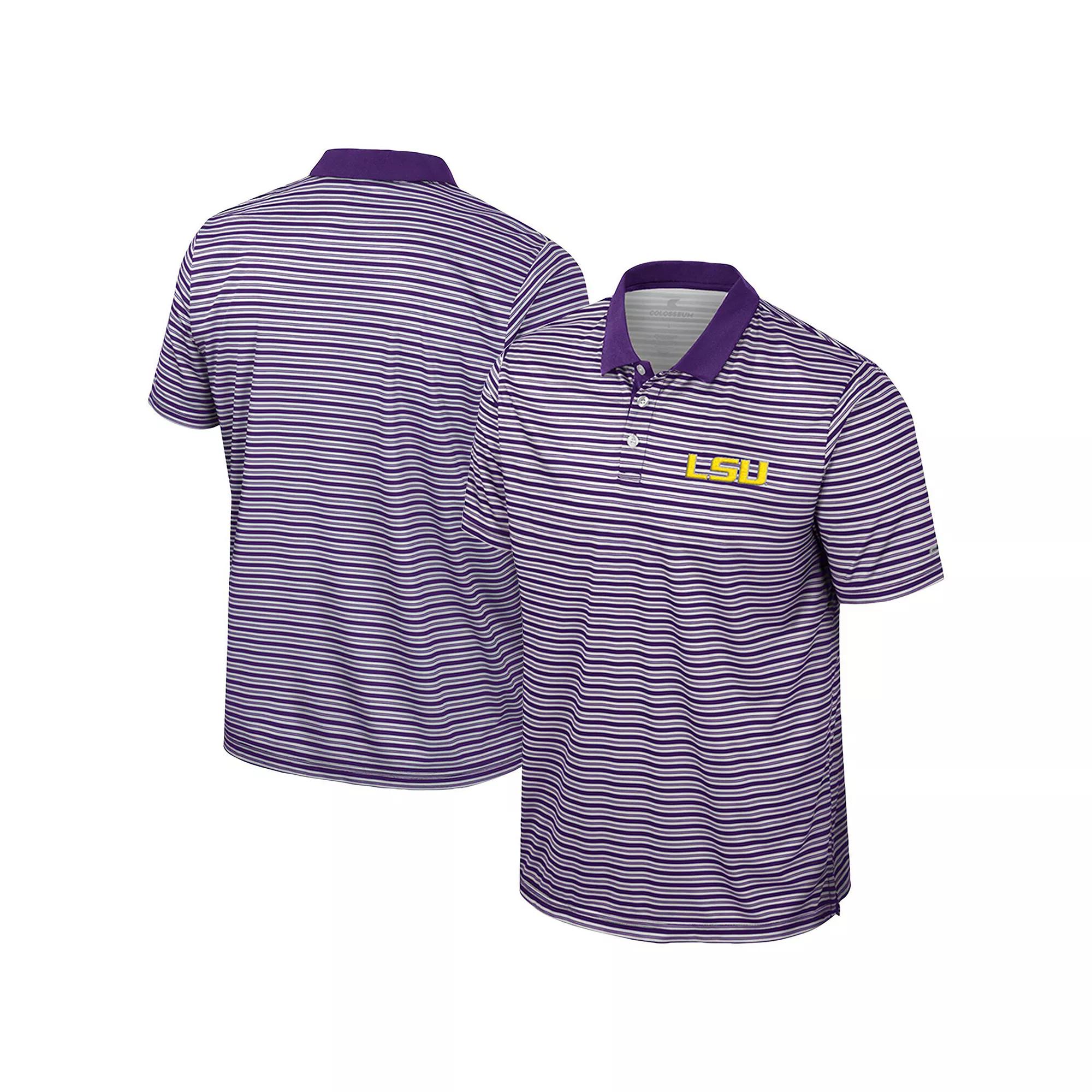 Men's Colosseum Purple Kansas State Wildcats Striped Polo,  Product Image
