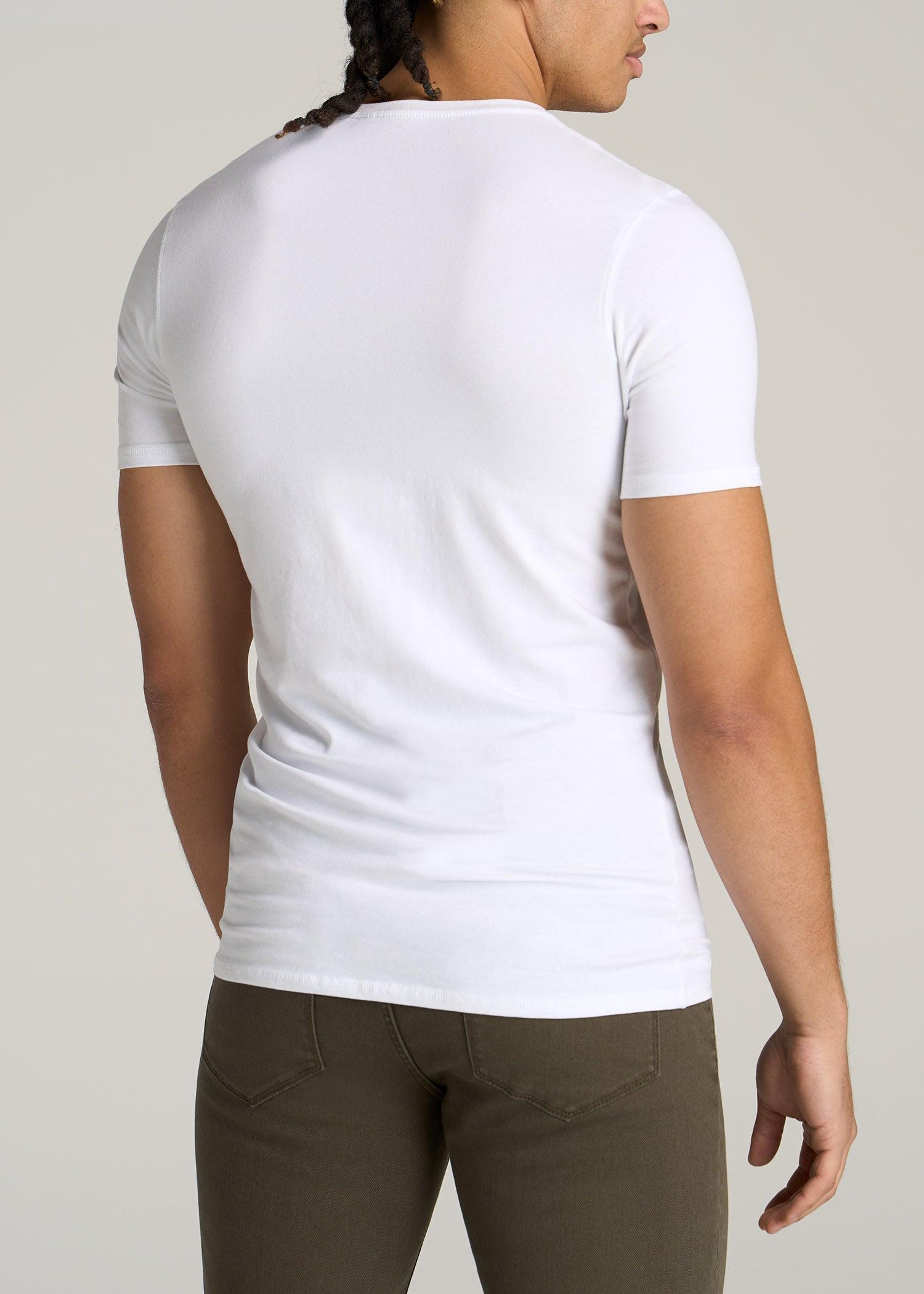 The Essential SLIM-FIT V-Neck Tee for Tall Men in White Male Product Image