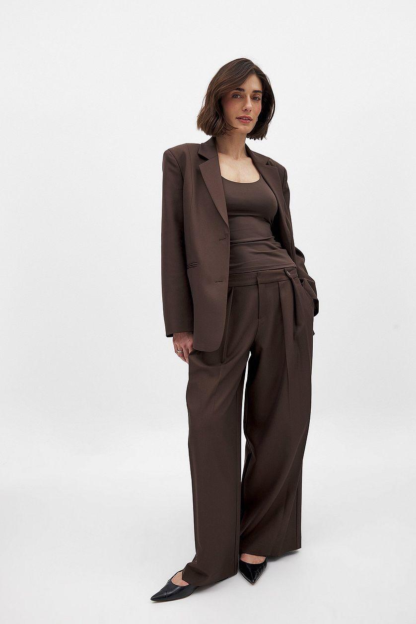 Mid Waist Suit Pants Product Image