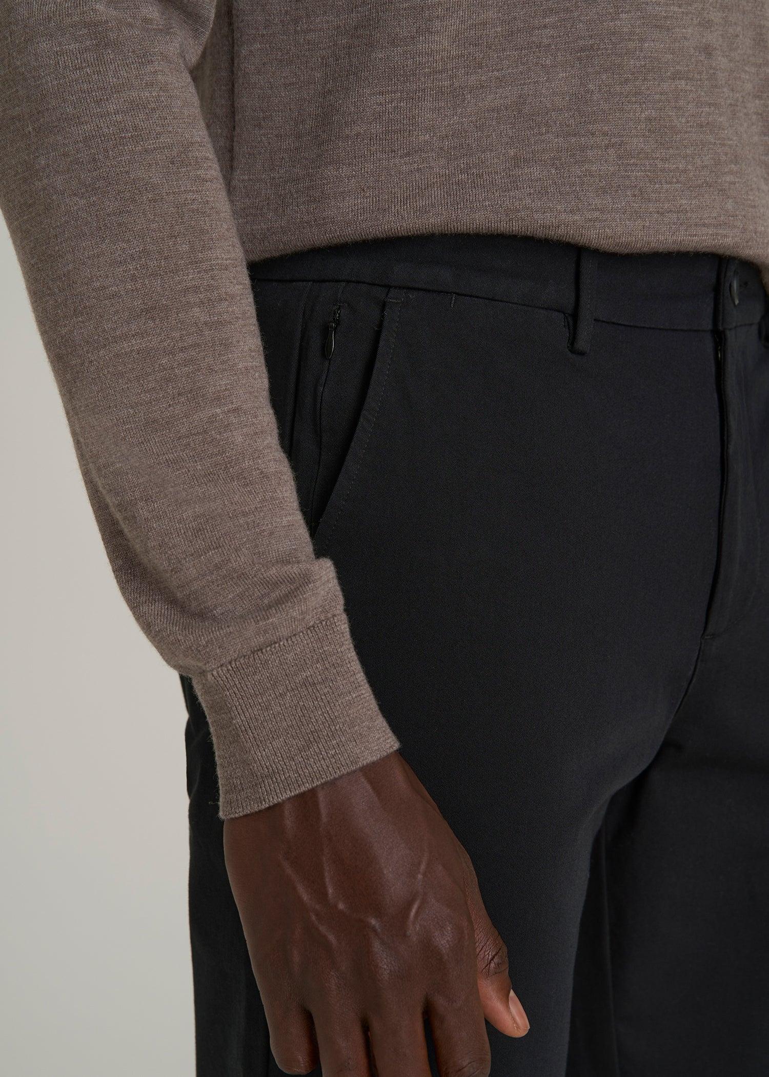 4 Way Stretch Commuter TAPERED Chino Pants for Tall Men in Black Male Product Image