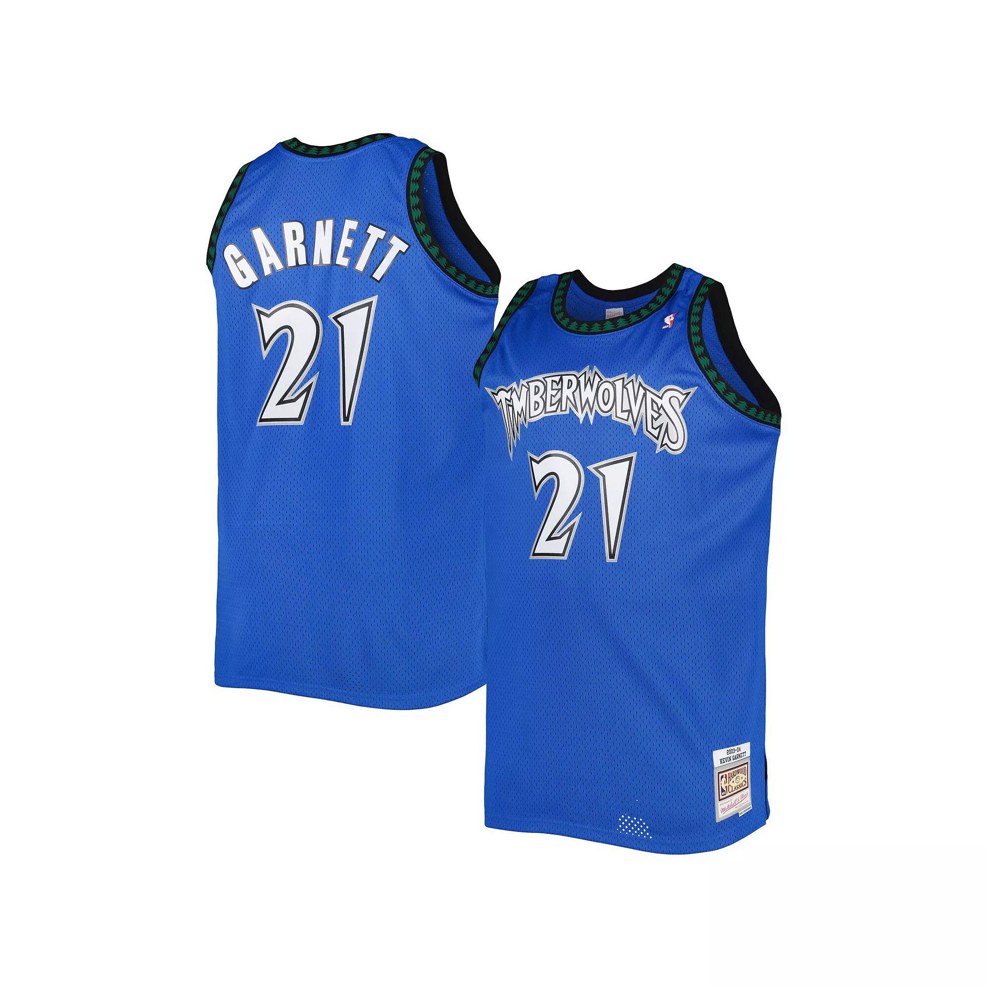 Men's Mitchell & Ness Kevin Garnett Blue Minnesota Timberwolves Big & Tall Hardwood Classics 2003-04 Swingman Jersey, Size: 4XLT Product Image
