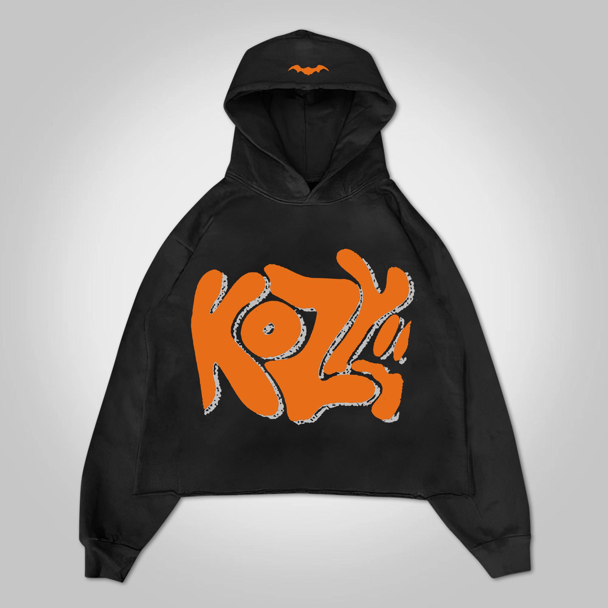 Puff Print Hip Hop Street Graphic Pullover Hoodie Product Image